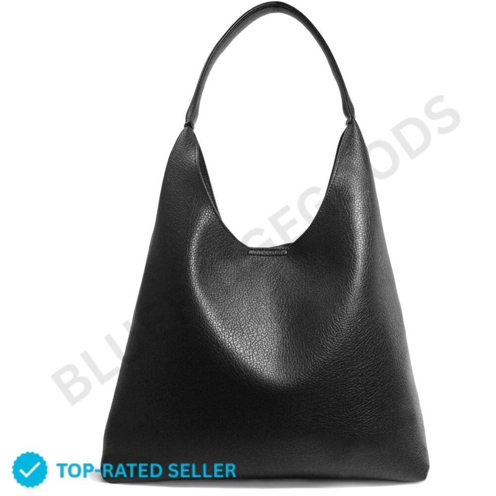 Brand New HOXIS Hobo Bag Womens Black Vegan Leather Slouchy